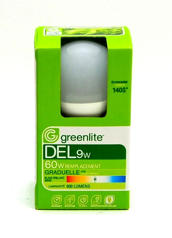 AMPOULE AU DEL A19 20 VOLTS 9 Watts (60W)