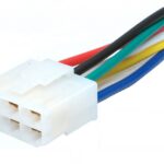 Prise femelle 6 contacts 0.250" avec fil de 15 cm