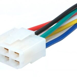 Prise femelle 6 contacts 0.250" avec fil de 15 cm