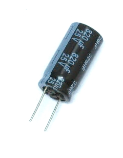 Condensateur polarisé  820 μF à 25 VDC 105°C