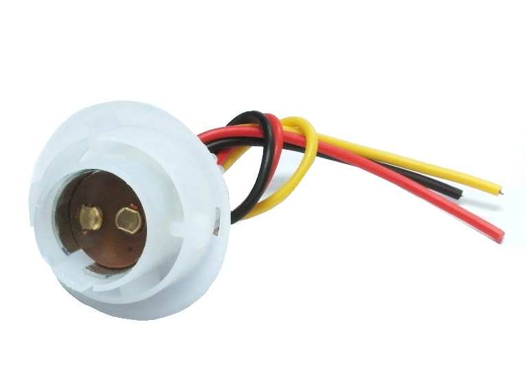 Support double plastique BAY15D avec fil de 12 cm