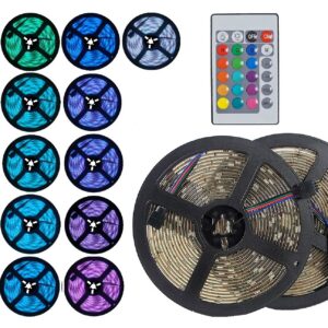 Ruban lumineux décoratif aux dels deux bandes de 5 mètres rgb bluetooth 4.0 12v