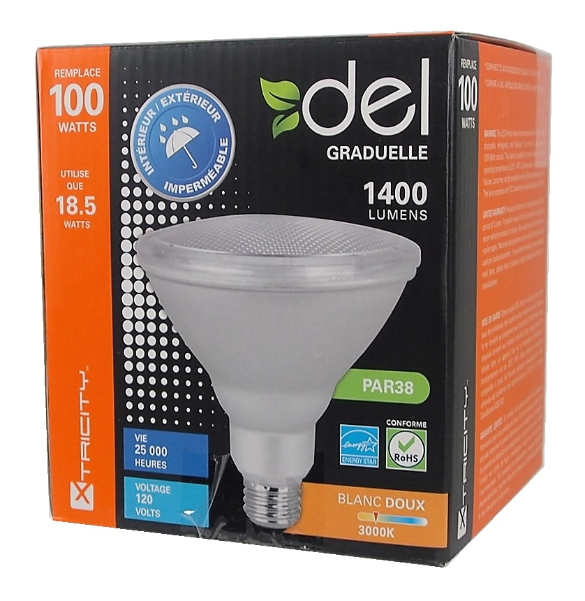 AMPOULE DEL GRADUELLE PAR38 18.5 W 120 V 3000K