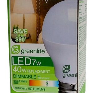 Ampoule au DEL graduelle de 40 Watts (Consommation réelle: 7 watts) Blanc brillant