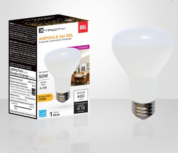 AMPOULE DEL GRADUELLE BR20 6.5W 120 V 3000K