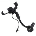 Support à téléphone pour voiture avec mains libres, transmetteur FM et chargeur USB