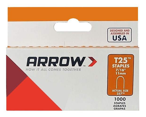 Boite de 1000 agrafes Arrow T25 7/16"