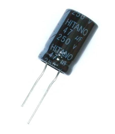 Condensateur radial polarisé 47 μF à 250 VDC 105°