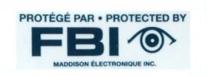 Autocollant "Protégé par FBI" pour fenêtres