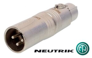Adaptateur Neutrik 3 pôles XLR mâle - 5 pôles XLR femelle