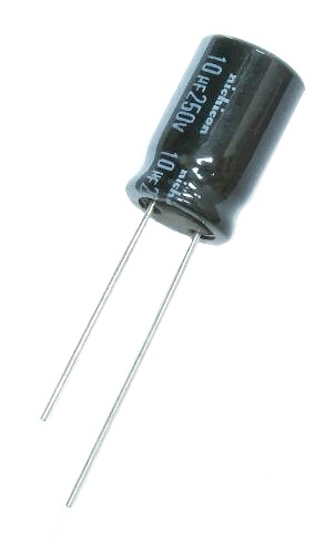 Condensateur polarisé  / 10 μF à 250 VDC 105°C