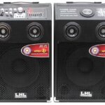 Paire de haut-parleurs amplifiés 10" avec laser