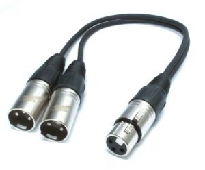 Y-adapter 3pin XLR Female To Dual XLR male - 1ft