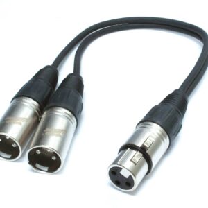 Y-adapter 3pin XLR Female To Dual XLR male - 1ft