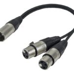 Y adapter cable XLR male to dual  XLR female - 1'