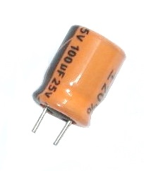 Condensateur radial polarisé 100 μF - 25 VDC 85°C