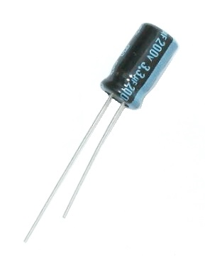Condensateur radial polarisé 3.3 μF à 200 VDC