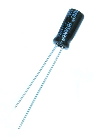 Condensateur radial polarisé 1 μF à 100 VDC