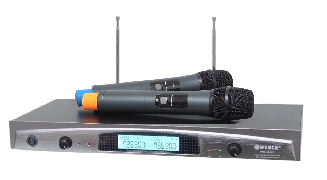 Ensemble de 2 microphones sans-fils avec récepteur