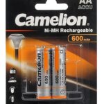Pile rechargeable 1.2 volts AA 600mA. Paquet de 2.