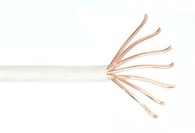 Fil 1 conducteur 10 AWG multibrins blanc