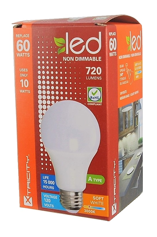 AMPOULE AU DEL 10W (60W) 120 VOLTS 3000K