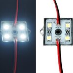 Carré imperméable de 4 DELs blanche 12volts, 100 mA