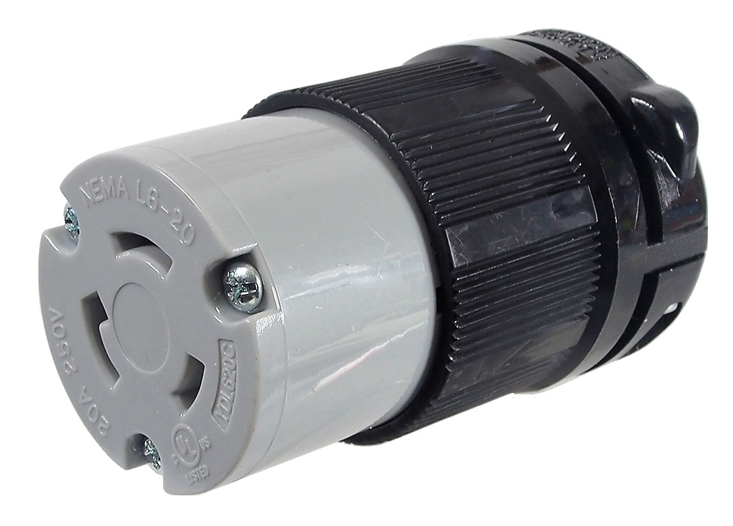 Connecteur twist. Prise d'extension, 20A / 250V, 2 pôles, 3 contacts