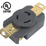 Connecteur mural femelle de type twist lock.  20A / 125 VAC, 3 contacts