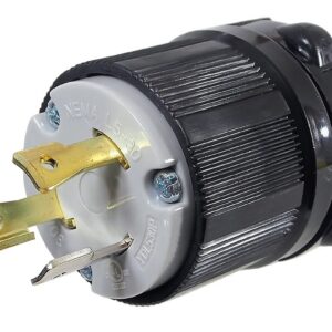 Connecteur de type twist lock, 30A / 125V. 2 pôles - 30A / 125 VAC / 3 contacts