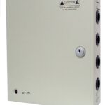 Bloc d'alimentation CCTV, 12 Volt DC, 9 commutations de sortie.