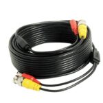 Câble coaxial RG-59 pour alimentation de caméra de surveillance.