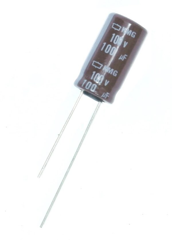 Condensateur radial polarisé 100 µF à 100 VDC