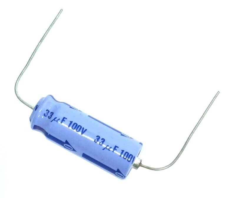 Condensateur axial polarisé 33 μF à 100 VDC
