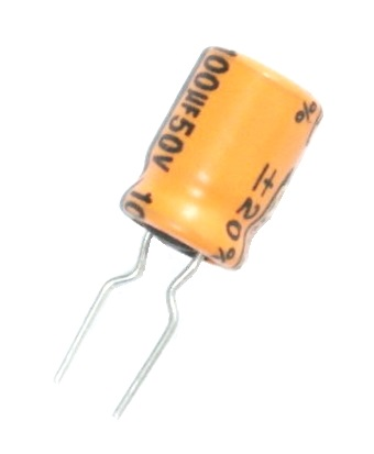 Condensateur radial polarisé 100 μF à 50 VDC