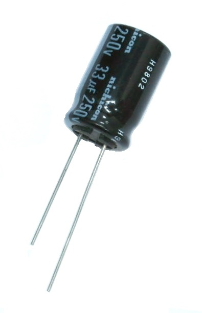 Condensateur radial polarisé 33 μF à 250 VDC
