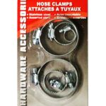 Paquet de 6 colliers de serrages en acier inoxydable de couleur argent, grandeurs assorties