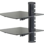 Tablette murale double en verre pour appareils