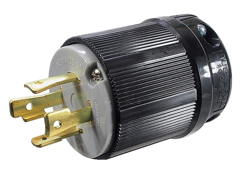 Connecteur de type twist lock, 30A / 250 VAC / 4 contacts