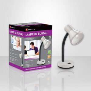Lampe de bureau avec bras articule blanc
