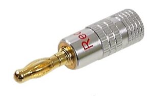 Connecteur type banane femelle châssis rouge. Finition en métal argent