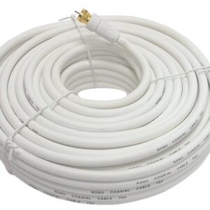 Câble coaxial RG-6 blanc - 75 pieds