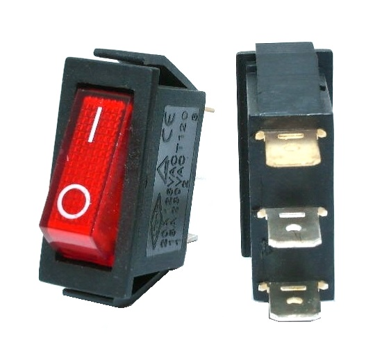 Interrupteur à bascule rouge On-Off S.P.S.T.