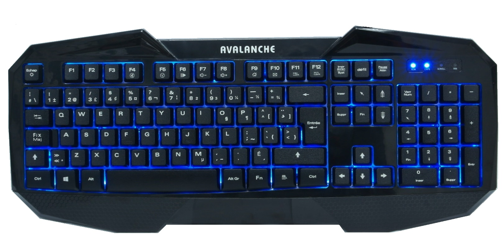 Clavier de jeu français 104 touches avec DEL bleu