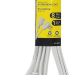 Rallonge intérieure de 8 pieds avec fiche de mise à la terre