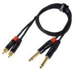 Câble Digiflex 2 X 6.3 mm mâle mono à RCA- 3'