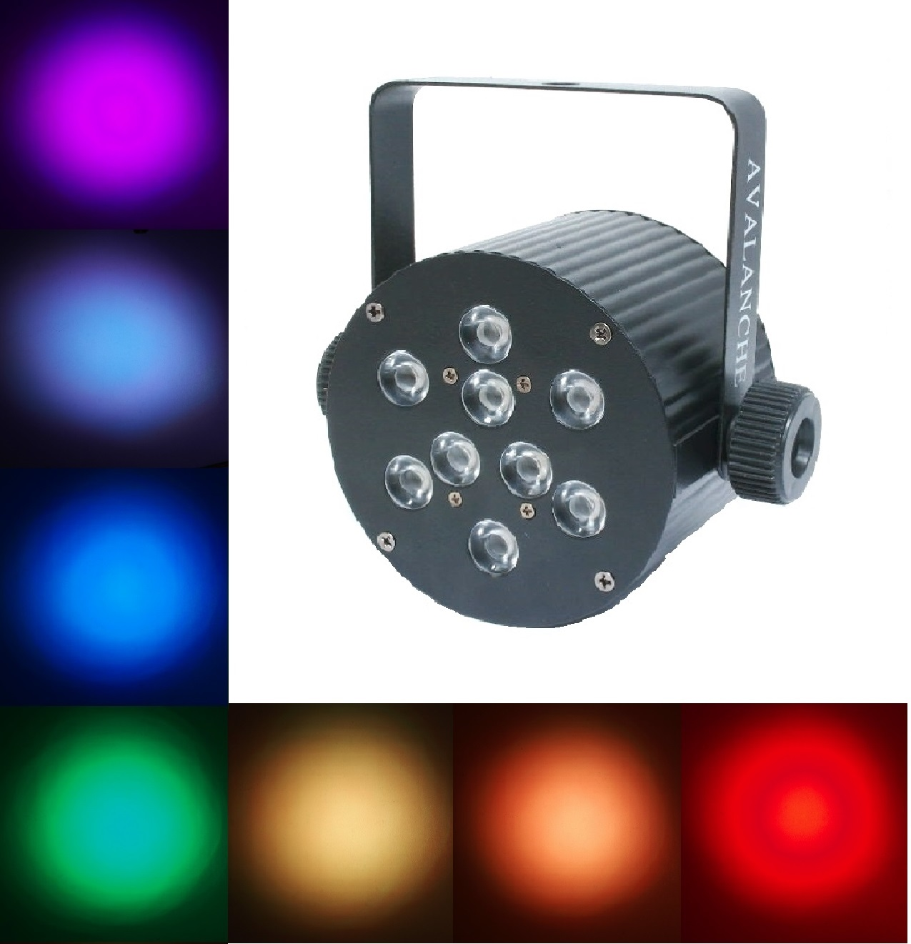 Projecteur PAR 9 DELs de 3 Watts (RGB)