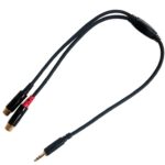 Câble Digiflex de 1/8'' (3.5 mm) stéréo mâle à 2 RCA femelles 1 pieds
