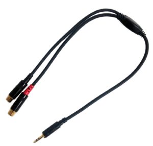 Câble Digiflex de 1/8'' (3.5 mm) stéréo mâle à 2 RCA femelles 1 pieds