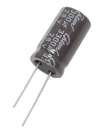 Condensateur polarisé 3 300 μF à 28 VDC 105°C